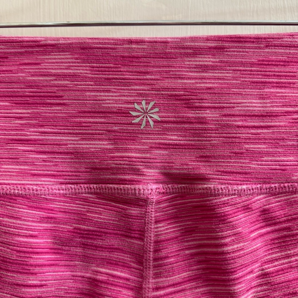 Athleta Women Size S Tall Energy Chaturanga Legging Cropped Capri Pink Space Dye - Picture 3 of 9